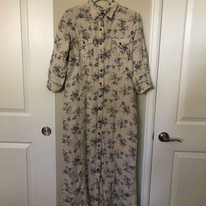 Eddie Bauer Floral Linen Duster Dress